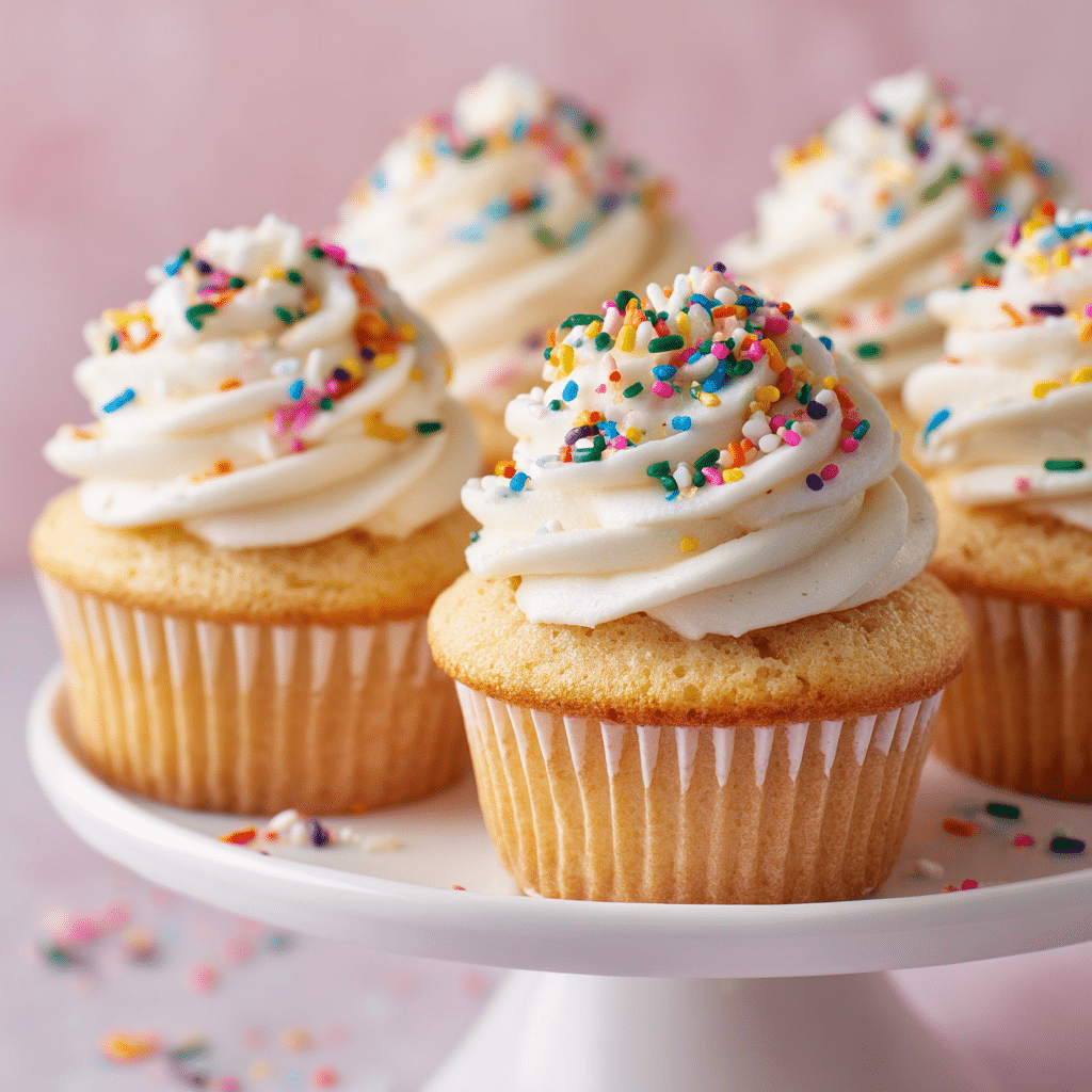 Confetti Cupcakes with Vanilla Frosting Recipe - Recipe Image