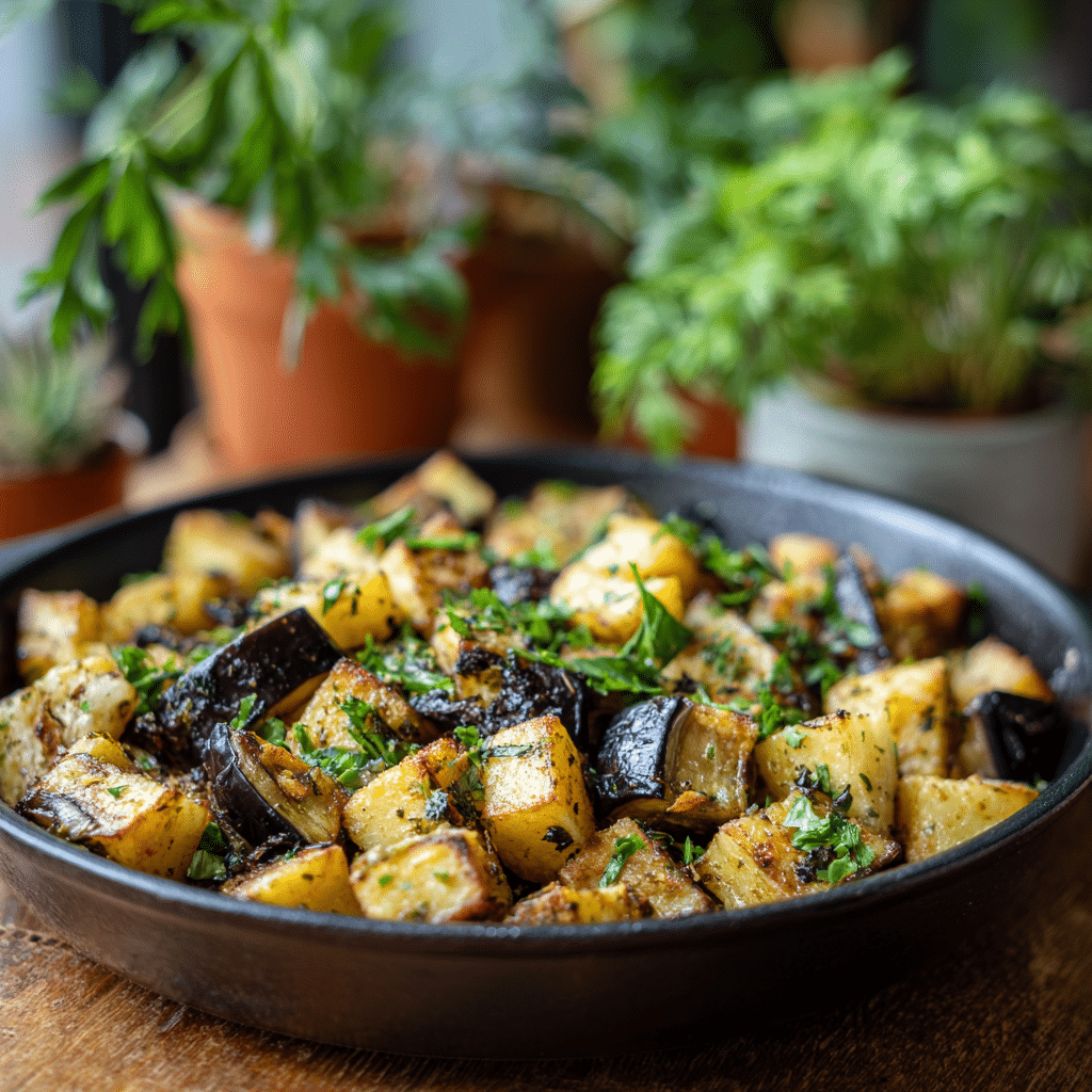 Eggplant Potato Hash with Herbs Recipe - Recipe Image