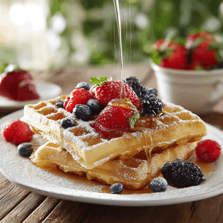 Belgian Waffles with Berries