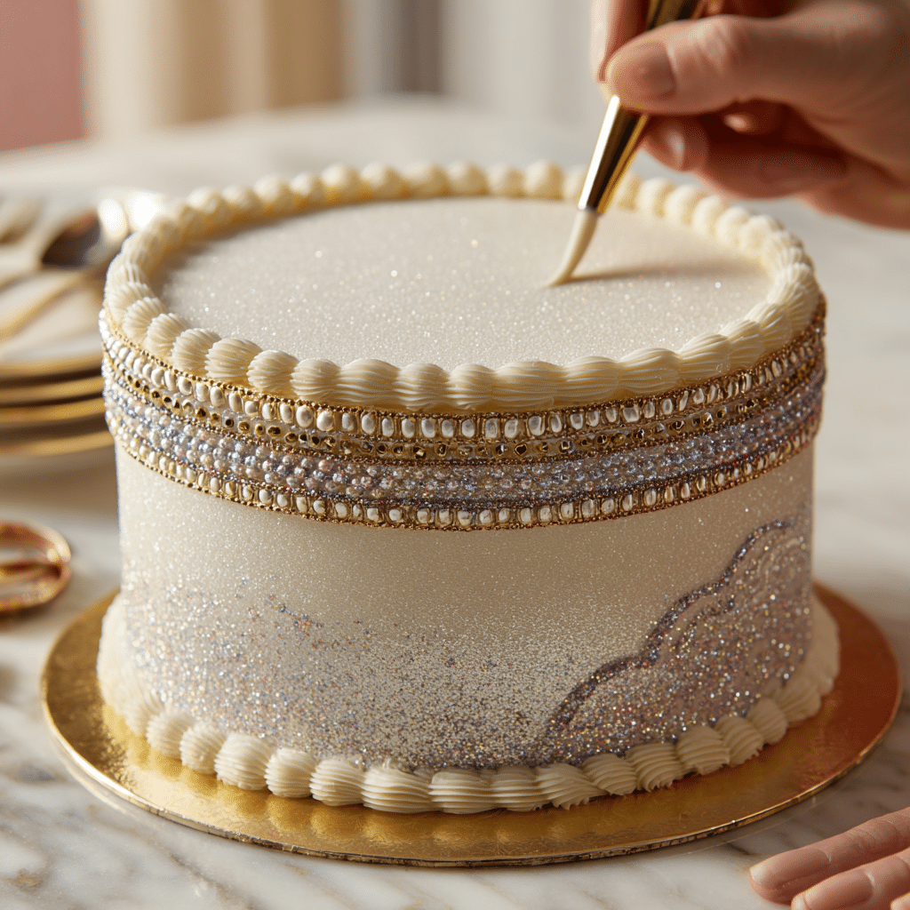 Glittery Vintage Cake — Full Recipe - Recipe Image