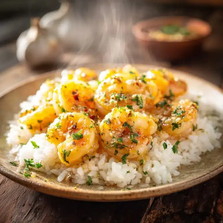 Creamy Garlic Butter Shrimp Rice Recipe