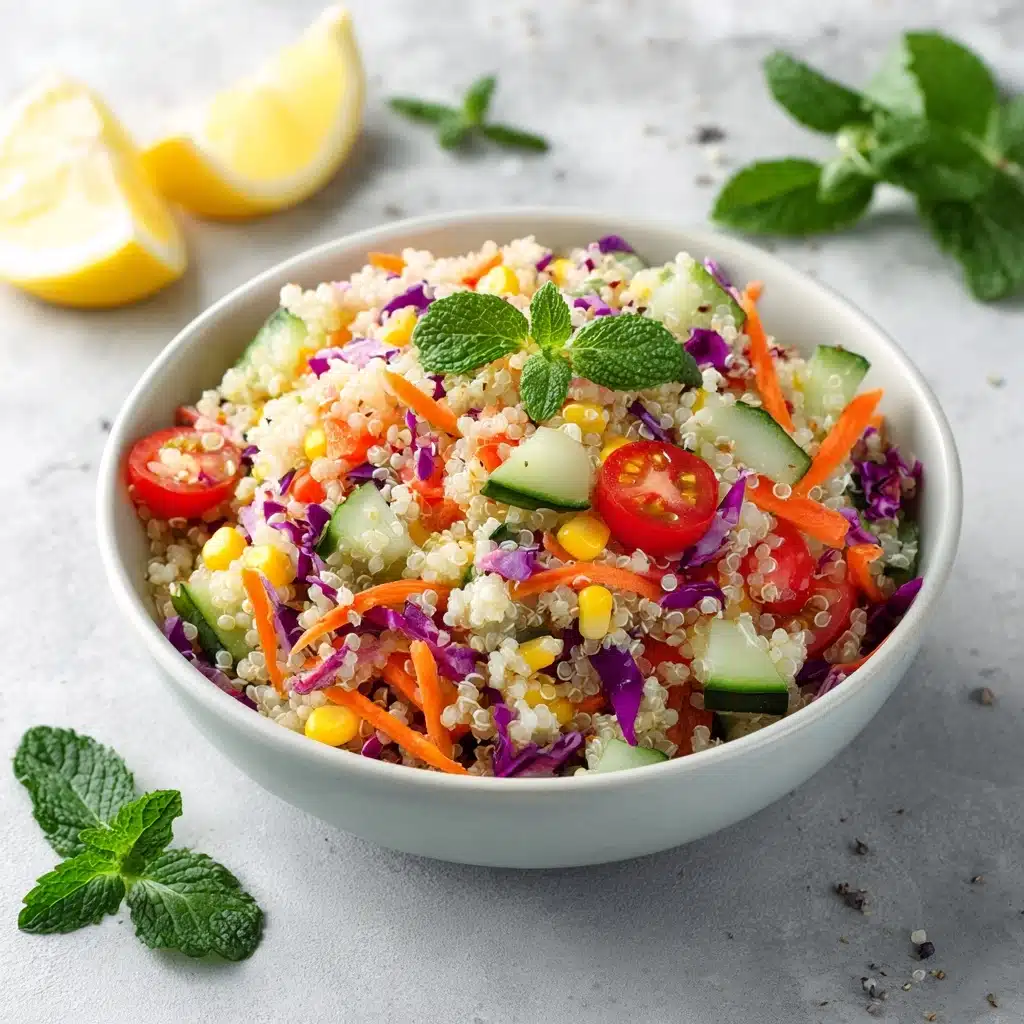 Rainbow Quinoa Salad with Lemon Mint Dressing Recipe