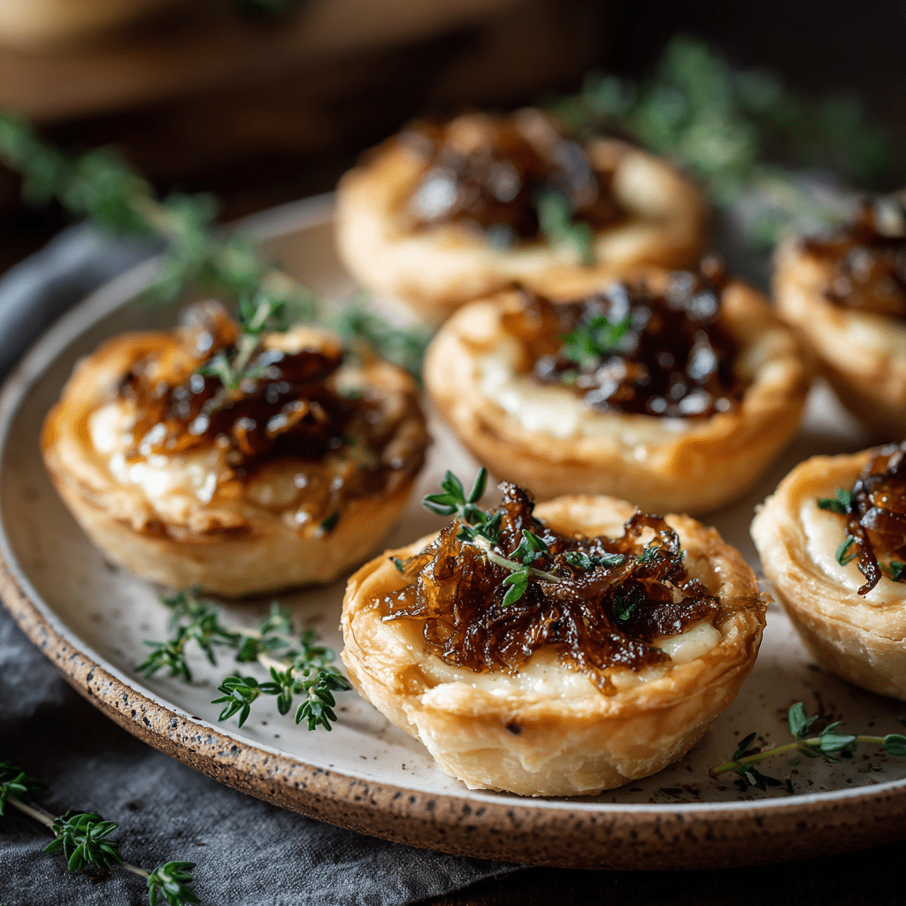 Mini Brie and Caramelized Onion Tartlets Recipe - Recipe Image