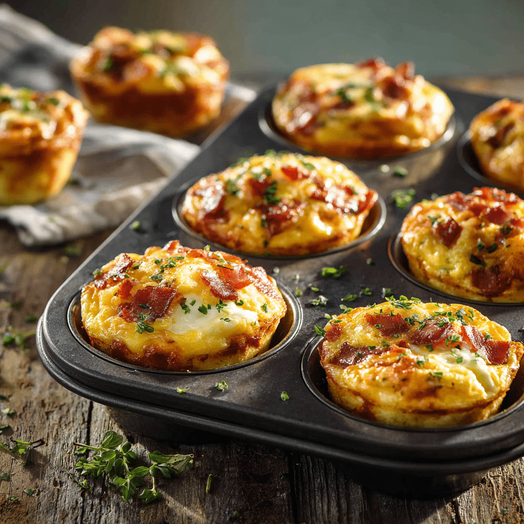 Cheesy Egg & Bacon Breakfast Cups