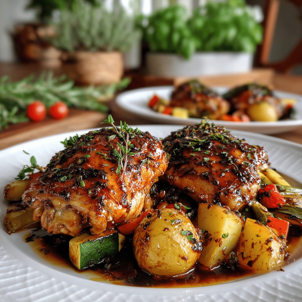 Balsamic Chicken Family Dinner (Print-Friendly Version) - Recipe Image