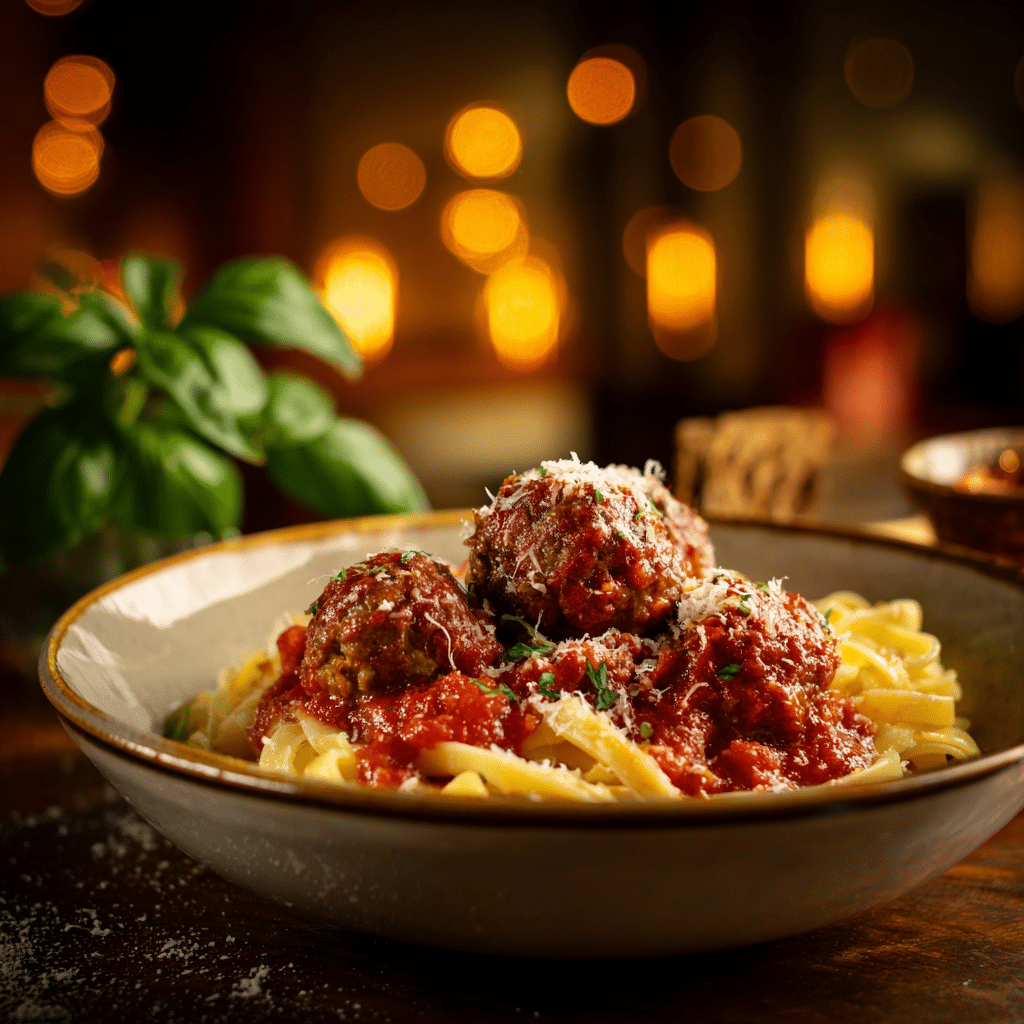 Olive Garden Meatballs Pasta (Print-Friendly Version) Recipe - Recipe Image