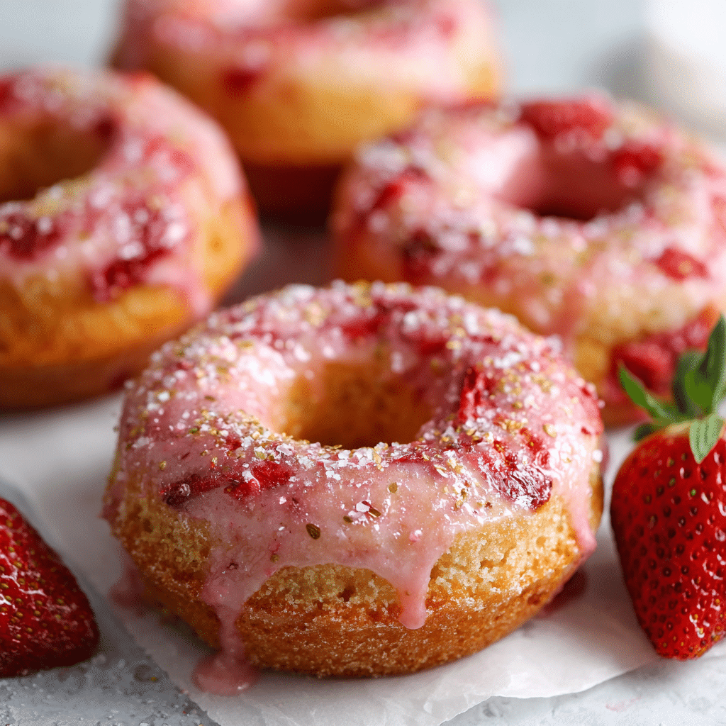 Baked Strawberry Donuts Recipe