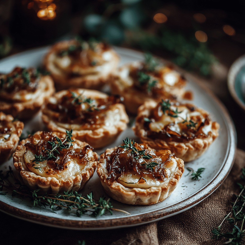 Mini Brie and Caramelized Onion Tartlets Recipe - Recipe Image