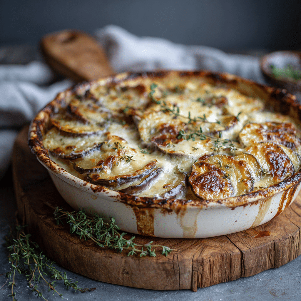 Cheesy Eggplant & Potato Gratin Recipe - Recipe Image
