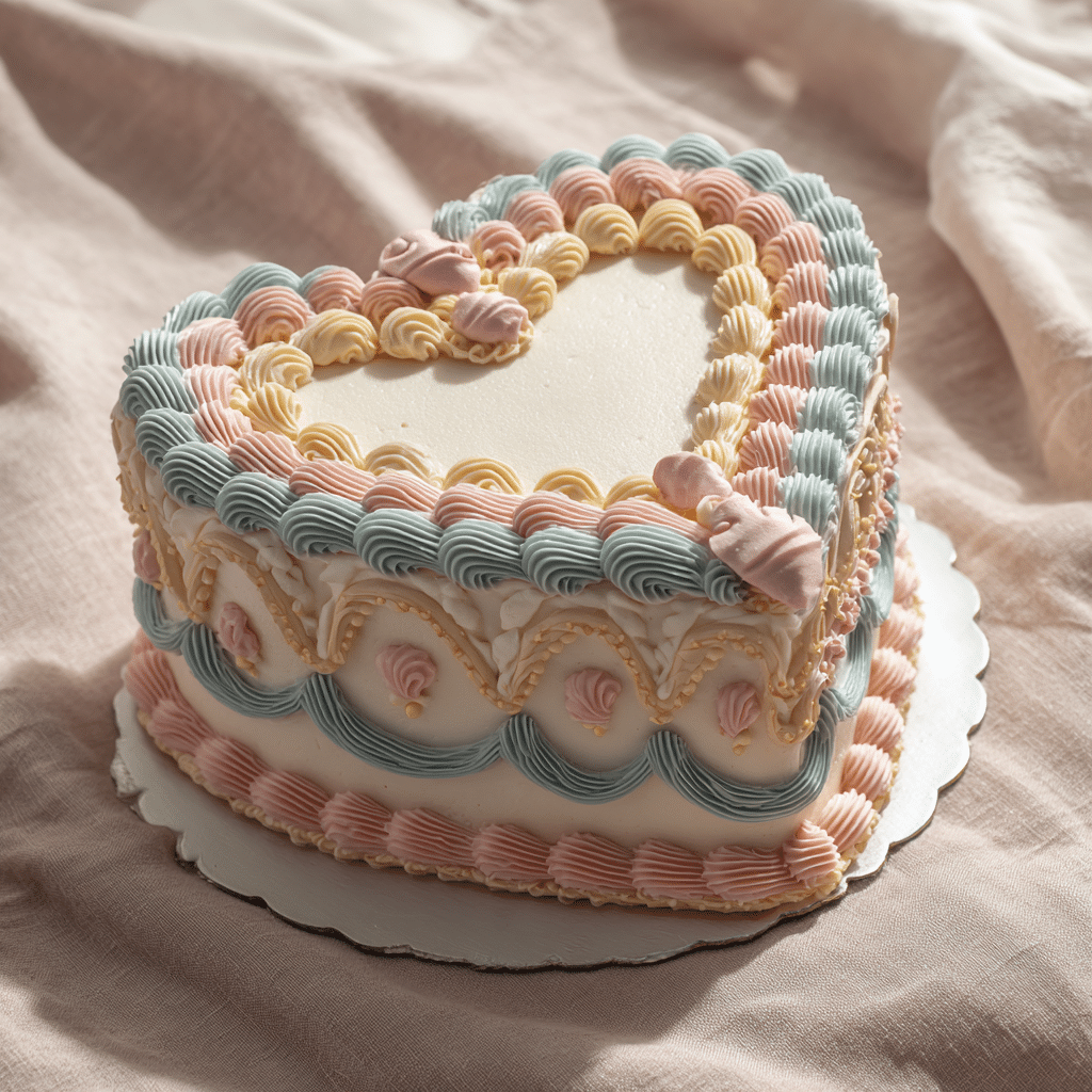 Easy Vintage Heart Cake — Full Recipe - Recipe Image