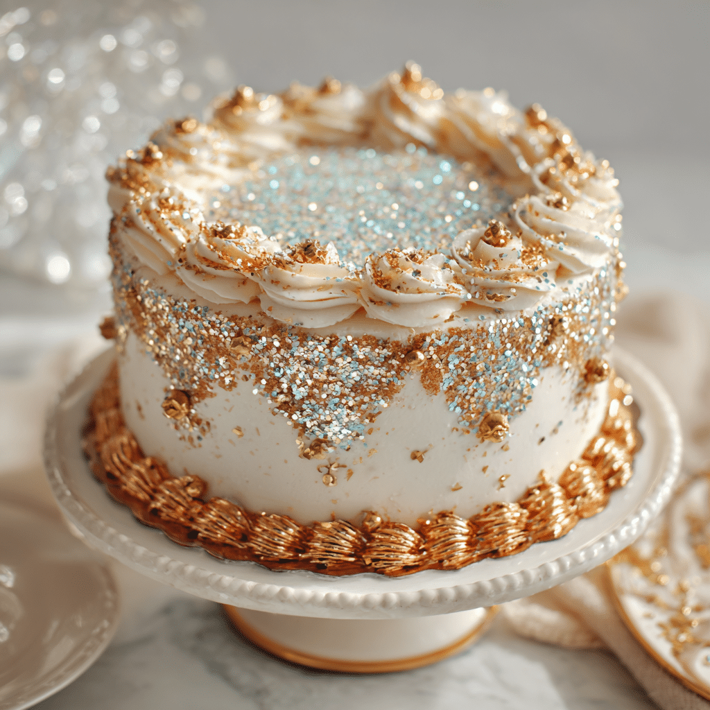 Glittery Vintage Cake — Full Recipe - Recipe Image