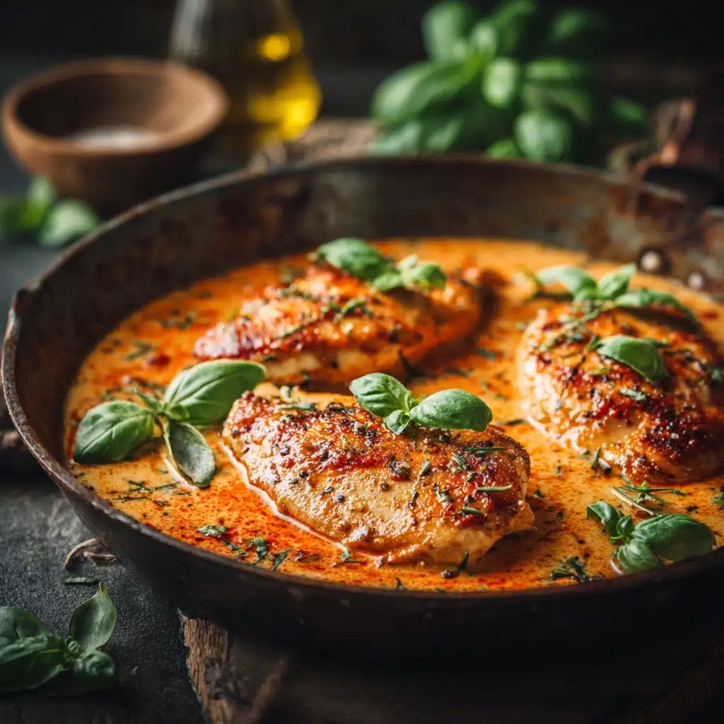 Creamy Tomato Basil Chicken Recipe - Recipe Image