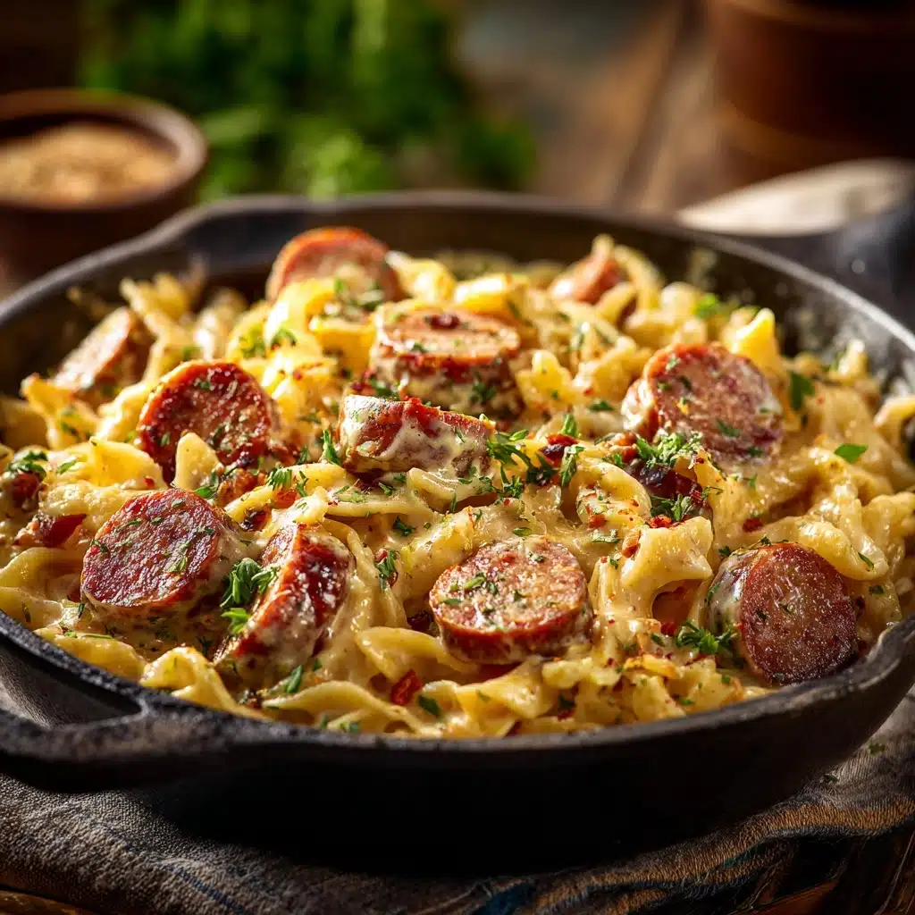 One-Pot Creamy Sausage Pasta Recipe - Recipe Image