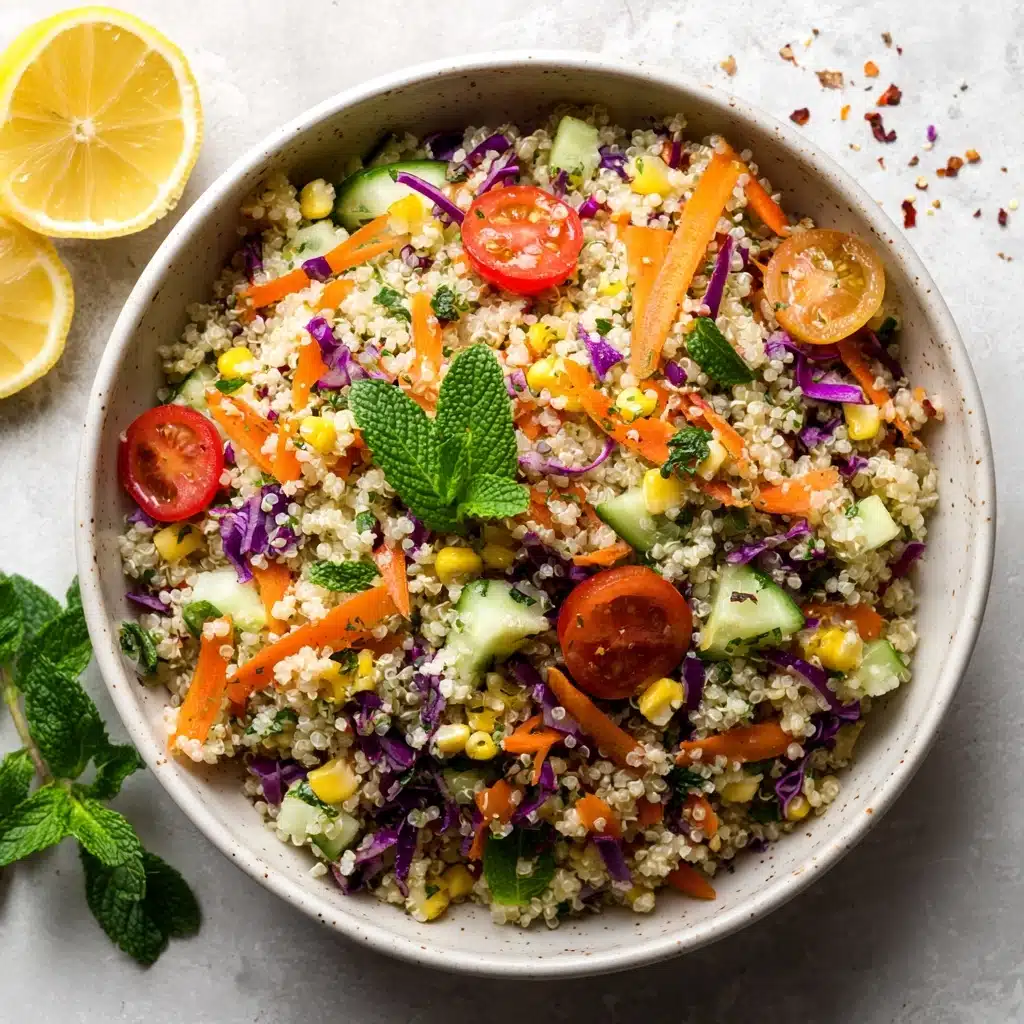 Rainbow Quinoa Salad with Lemon Mint Dressing Recipe - Recipe Image