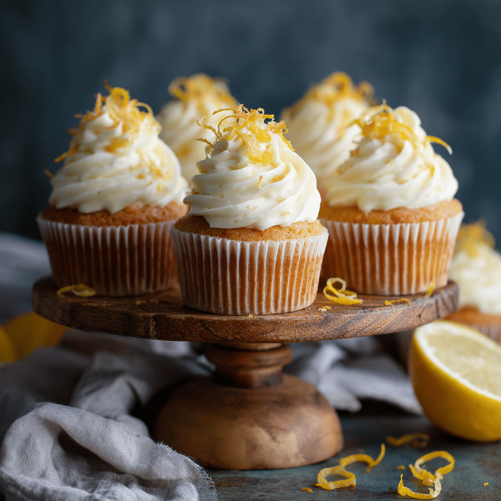 "Lemon Cupcakes with Cream Cheese Frosting Recipe