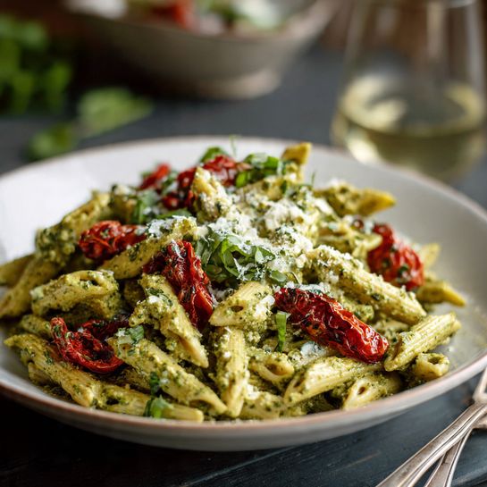 Creamy Pesto Penne Recipe - Recipe Image