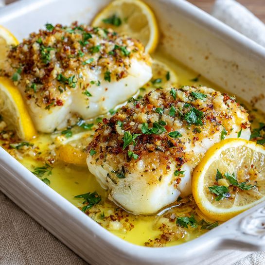 Baked Lemon Garlic Cod Recipe - Recipe Image