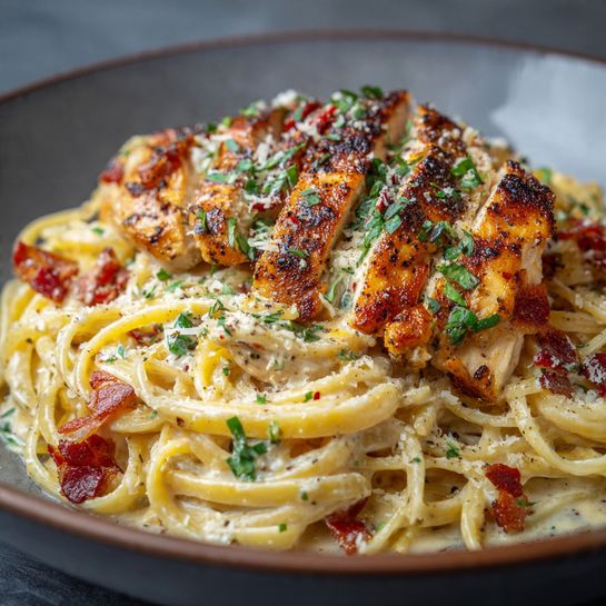 Cajun Chicken Alfredo Pasta Recipe - Recipe Image