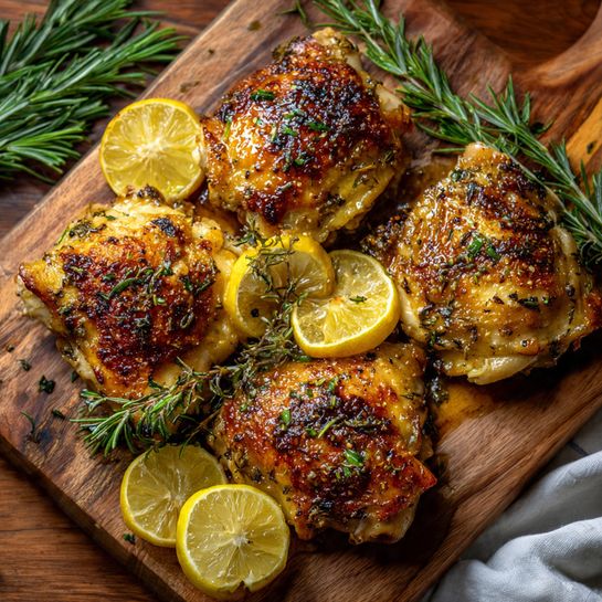 Lemon Herb Roasted Chicken Thighs Recipe - Recipe Image