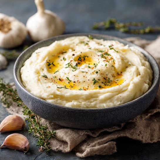 Creamy Garlic Mashed Potatoes Recipe - Recipe Image