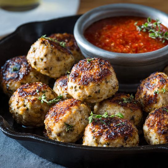 Juicy Baked Chicken Meatballs (I make this every week) Recipe