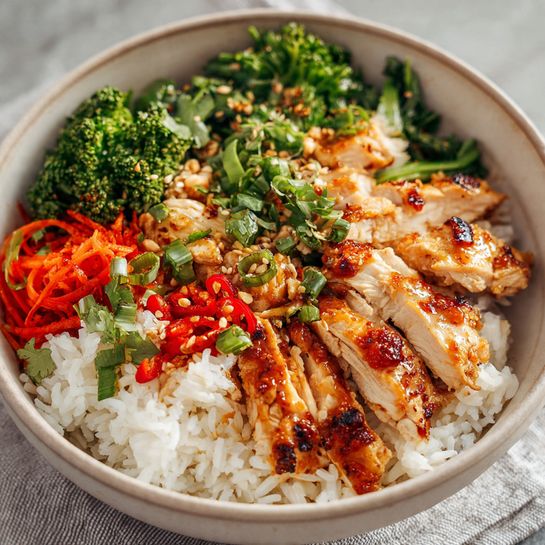 Easy Asian Chicken Rice Bowl Recipe - Recipe Image