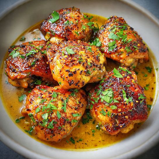Honey Mustard Chicken Thighs Recipe - Recipe Image