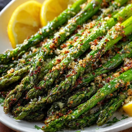 Garlic Parmesan Roasted Asparagus Recipe - Recipe Image