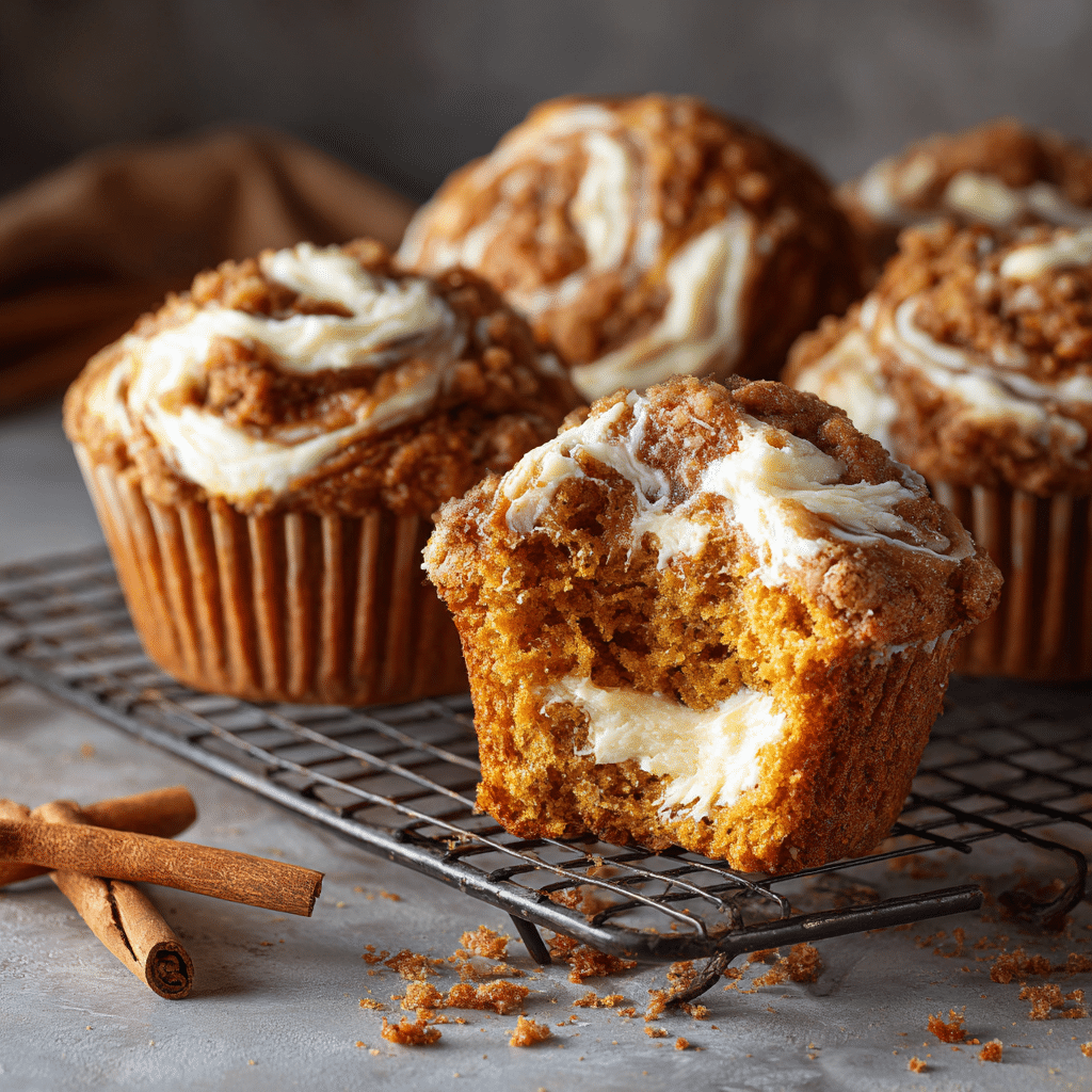 Swirled Pumpkin Cream Cheese Muffins Recipe