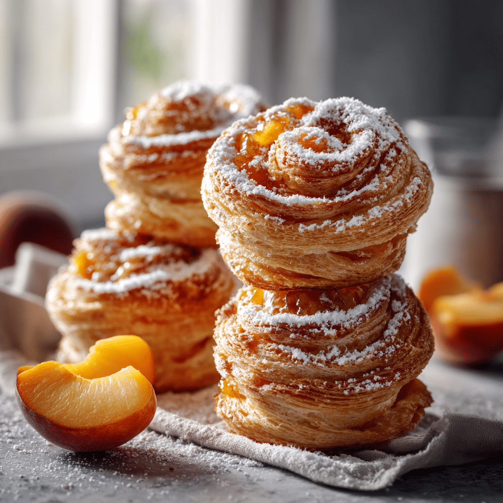 Flaky Peach Filled Cruffins Recipe