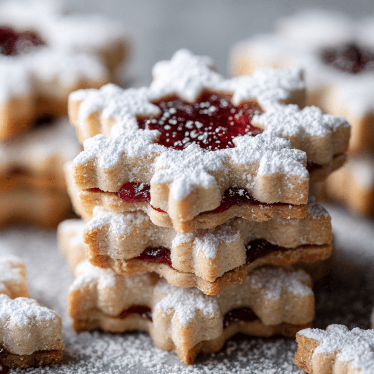 Snowflake Linzer Cookies with Raspberry Filling Recipe