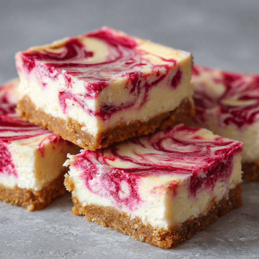 Raspberry Swirl Cheesecake Bars Recipe