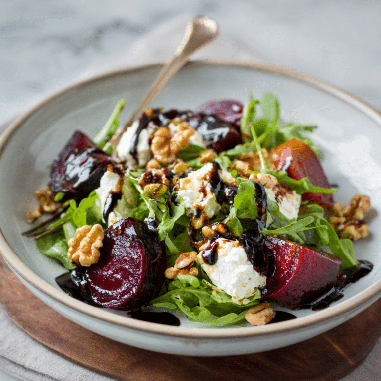 Beetroot Salad with Goat Cheese and Balsamic Glaze Recipe
