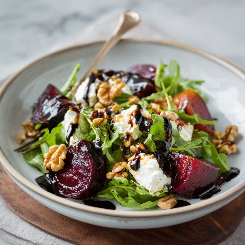 Beetroot Salad with Goat Cheese and Balsamic Glaze Recipe
