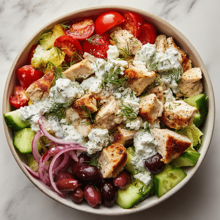 Fresh Tzatziki Chicken Salad with Feta & Dill Recipe