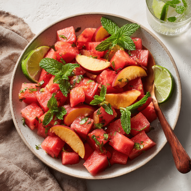 5‑Minute Summer Peach Watermelon Salad Recipe