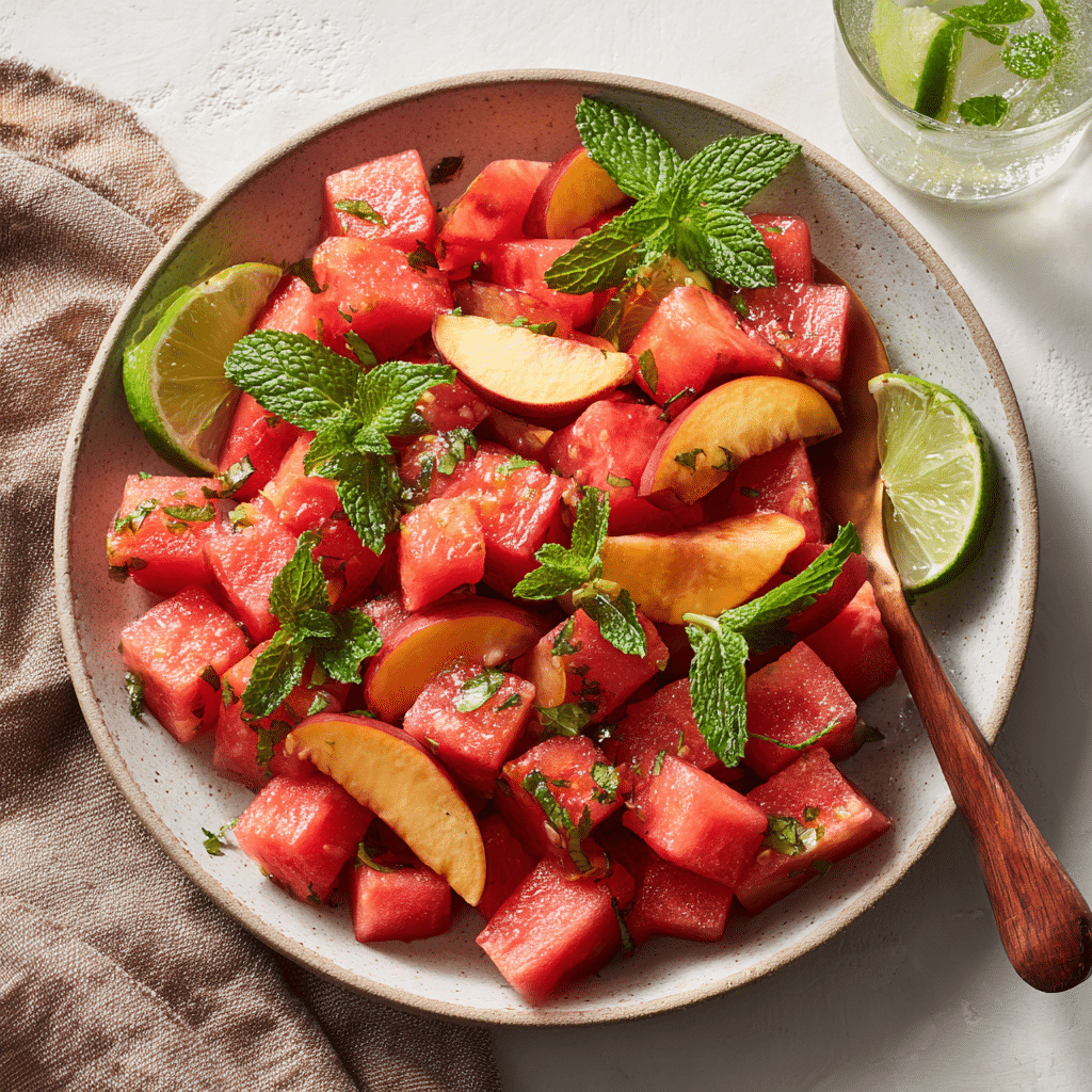 5‑Minute Summer Peach Watermelon Salad Recipe