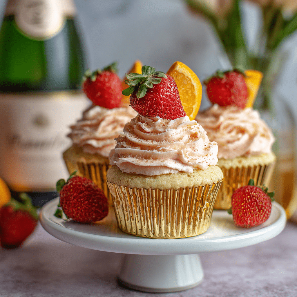 Champagne Cupcakes with Strawberry-Orange Buttercream Recipe