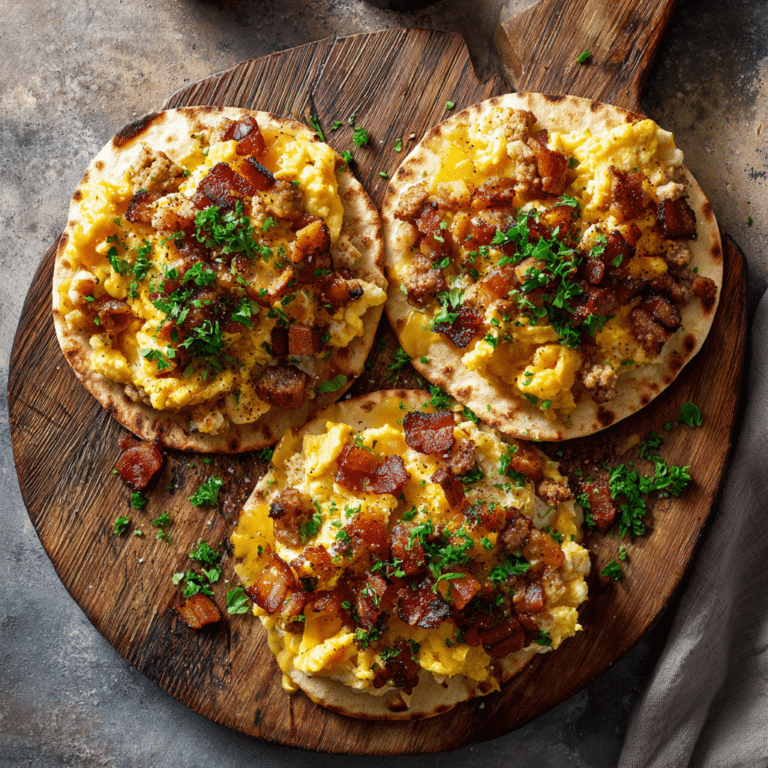 Breakfast Flatbreads Sausage Bacon Recipe