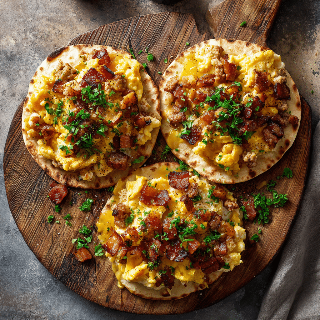 Breakfast Flatbreads Sausage Bacon Recipe