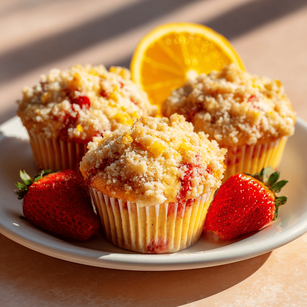 Orange Strawberry Muffins Streusel Recipe