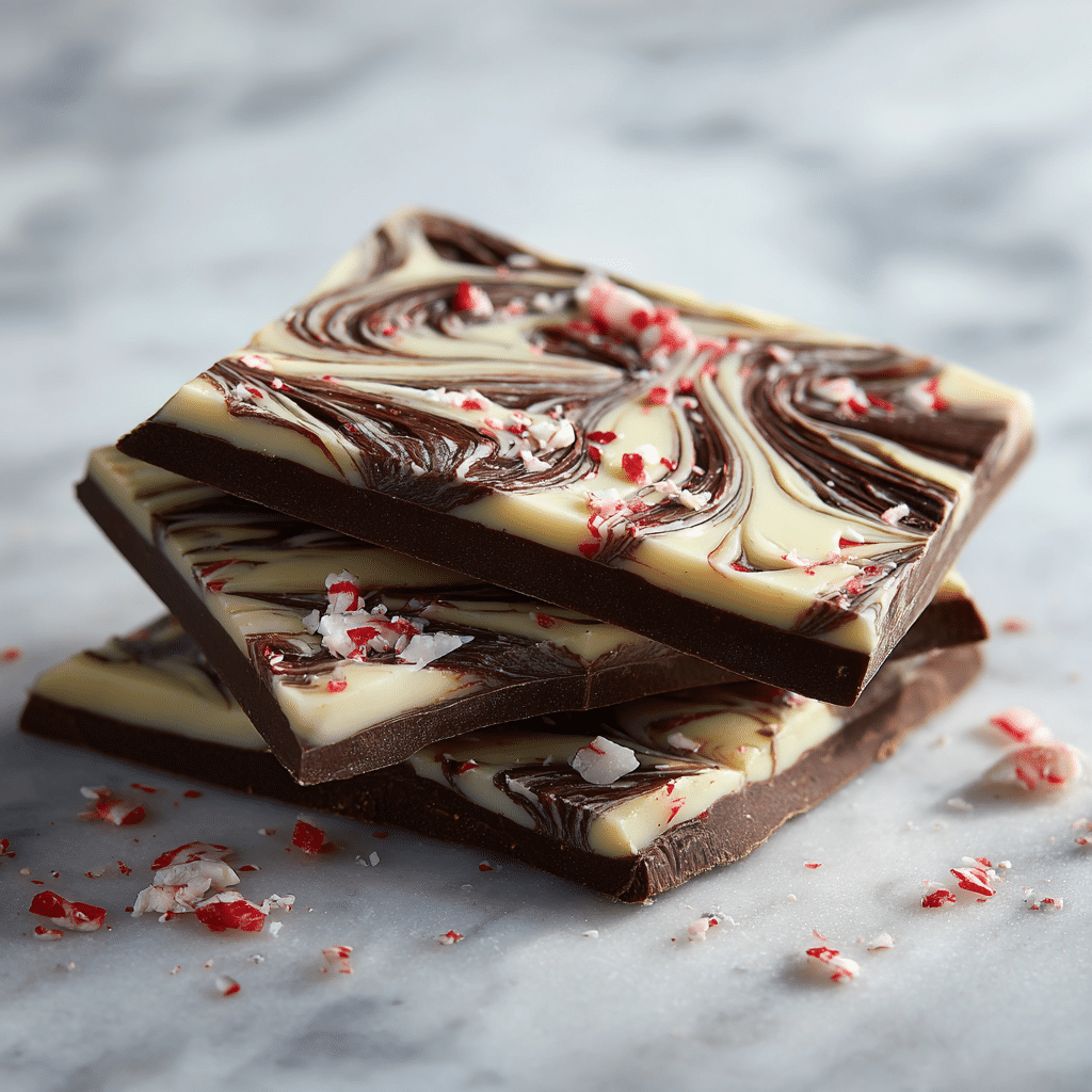 Swirled Chocolate Peppermint Bark Slabs Recipe