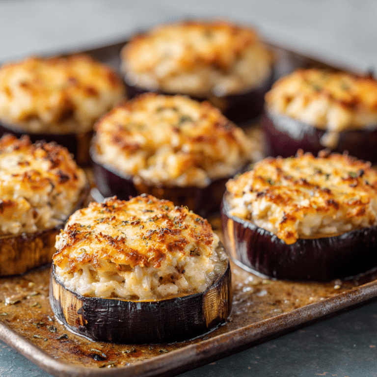 Creamy Sushi Bake Stuffed Eggplant Rounds Recipe