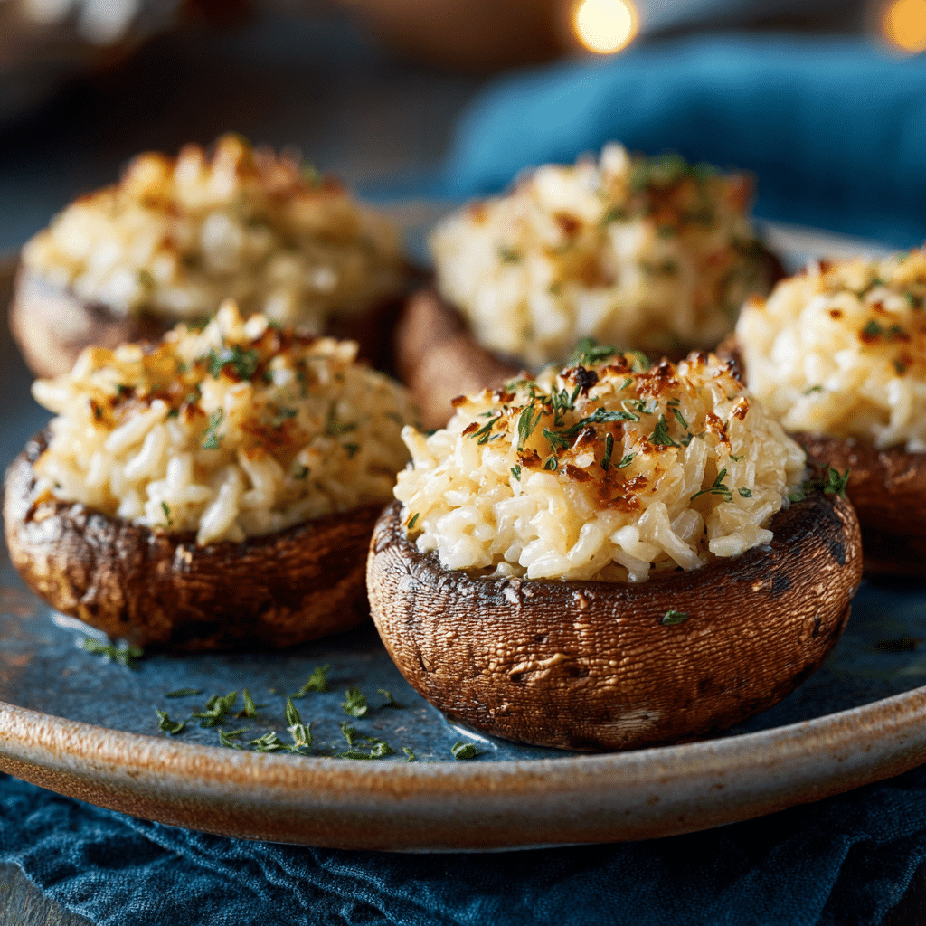 Creamy Rice-Stuffed Portobello Caps Recipe