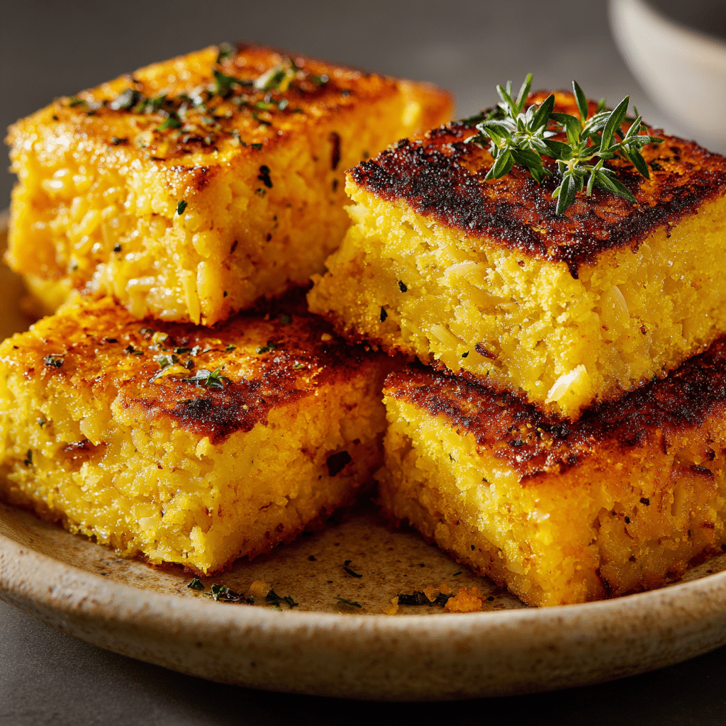 Crispy Rice-Stuffed Polenta Squares Recipe
