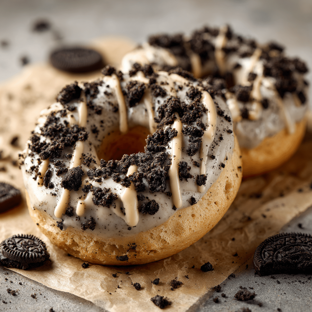 Oreo Crumble Baked Donuts Recipe - Recipe Image
