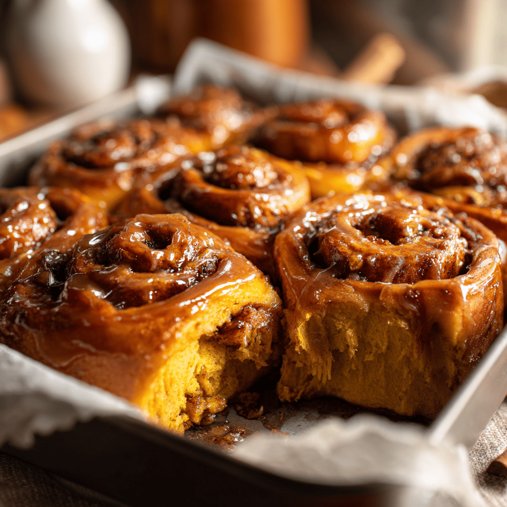 Pumpkin Cinnamon Rolls Browned Butter Recipe - Recipe Image