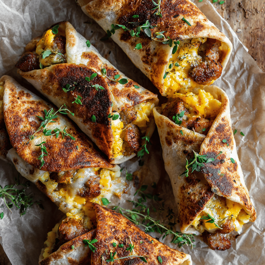 Sausage Egg Cheese Breakfast Rollups Recipe - Recipe Image