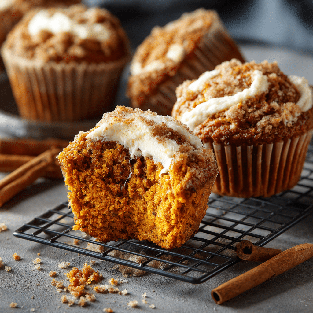 Swirled Pumpkin Cream Cheese Muffins Recipe - Recipe Image