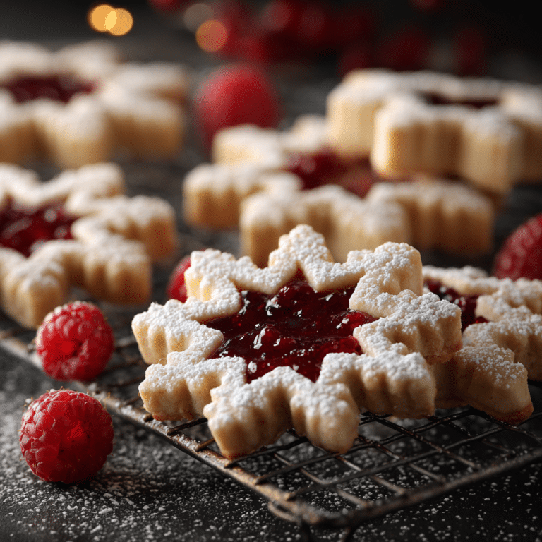 Snowflake Linzer Cookies with Raspberry Filling Recipe